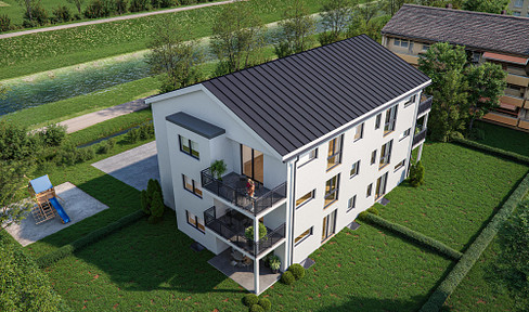 First occupancy: Newly built, accessible apartment on the 2nd floor with a large balcony, located in a quiet area near the Elz river (W5).