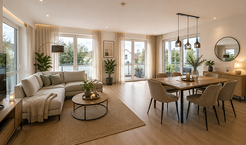 Lichtdurchflutete 3 Zimmer Wohnung + frei + XXL-Balkon + BJ 2003