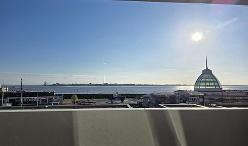 Sonnige 1,5 ZKB, 52m² mit einem großen Balkon mit Weserblick im Zentrum von Bremerhaven