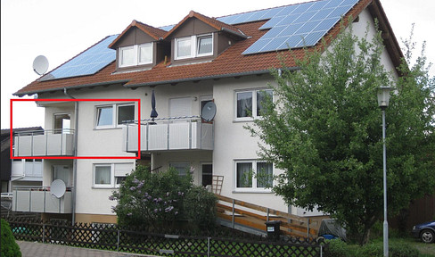 3-room apartment with a sunny south-facing balcony, garage, and parking space.