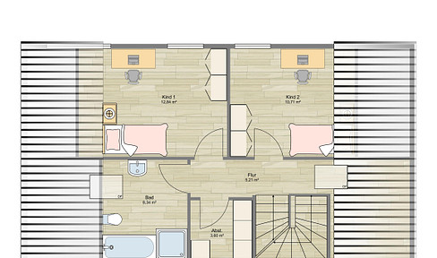 Modern 4-room maisonette apartment with balcony and fitted kitchen.