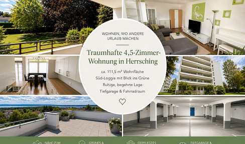 Herrsching: Spacious 4.5-room apartment, quiet, centrally located, with a park-like garden area and close to the lake.