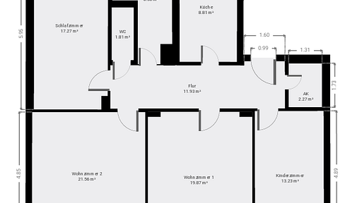 Spacious 4-room apartment (103 m²) with good transport links in Freiberg.
