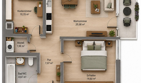Charming 3-room family apartment - Completely renovated and just 5 minutes from the Karlsfeld S-Bahn station.