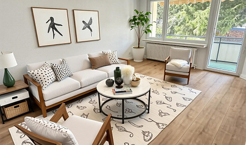 Looking for a replacement tenant: Renovated 3-room ground-floor apartment with a balcony, located near the beautiful Nordbahn cycle path.