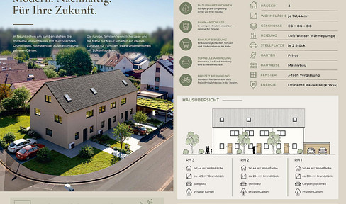 Neubau von 3 Reihenhäusern  in Neunkirchen am Sand