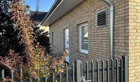 Modern single-family house with a large garden.