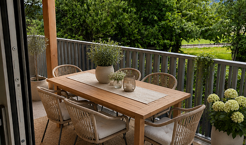First occupancy in the Allgäu region, near Grüntensee lake - Apartment 5 with balcony and a view of the greenery.