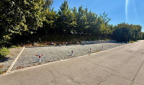 Newly designed parking spaces for cars, caravans, and motorcycles.