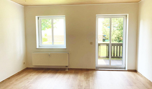Bright and well-designed 3-room apartment with a balcony on the ground floor, recently renovated.