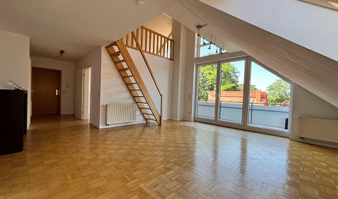 Duplex apartment with an open gallery.
