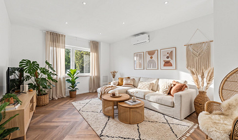 First occupancy after complete renovation: Bright 82 m² apartment with a communal garden and a heat pump.