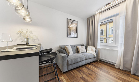 Möbliert & löffelfertig: Studio im Glockenbachviertel, ruhige Lage