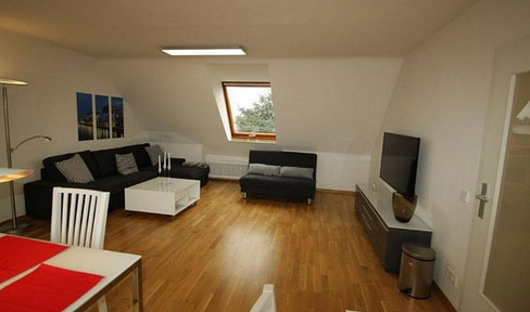 Top-furnished attic apartment.