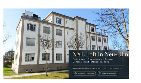 Spacious loft apartment with 134 square meters of living space, a terrace, and a 170 square meter private garden.