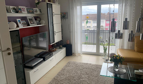Brand new 4-room penthouse apartment with a large balcony and fitted kitchen, located in Münster, Hesse.
