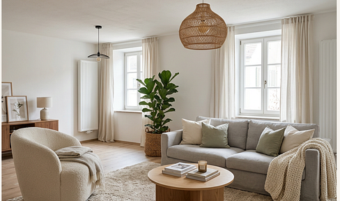 Renovated 2-room apartment in a historic building, with fitted kitchen, located in the center of Bogen (1003).