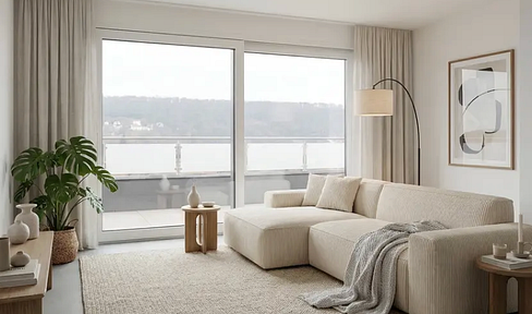 New construction, KfW-55 standard | 4-room maisonette apartment with rooftop terrace and carport.