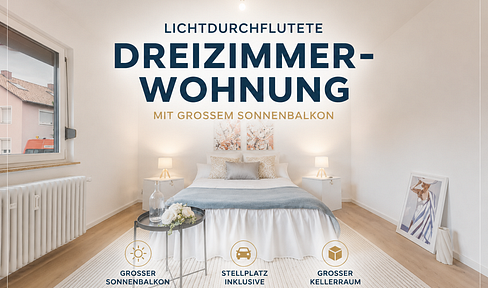 Wow! Helle und moderne 3. Zi. Wohnung mit riesigem Sonnenbalkon, EBK und Stellplatz (Erstbezug)