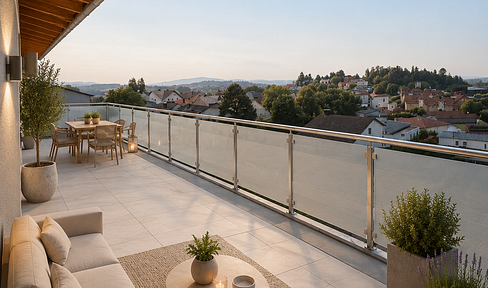 In the heart of Hauzenberg - Exclusive penthouse with panoramic views and flexible usage options.
