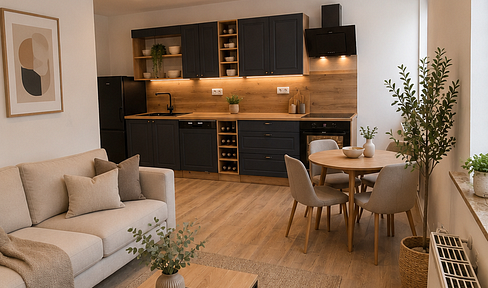 2-room apartment with a brand new, high-quality fitted kitchen – First occupancy after a complete renovation in the center of Saarlouis.