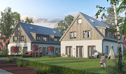 Fast fertig: Doppelhaushälfte mit Garten & Kamin bei Dresden