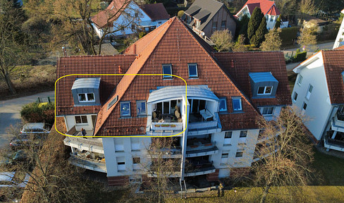 Available 4-room apartment in the attic, located in a quiet area, with a covered south-facing balcony.