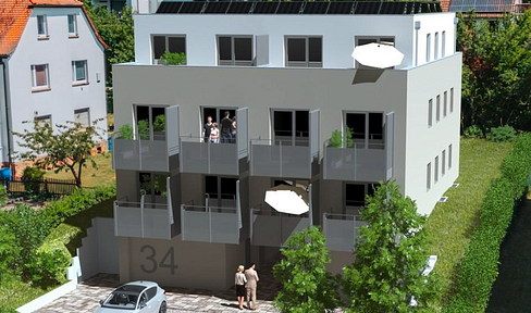 Möbliertes 1-Zimmer-Apartment mit Küche und Balkon (Erstbezug)