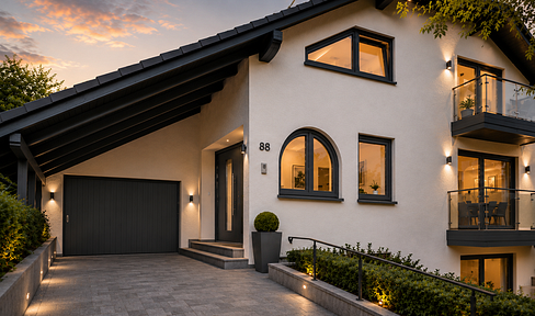 Arrive, relax, and enjoy life: Spacious and comfortable living in a wooded area – the perfect retreat.