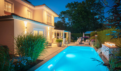 Your tranquil retreat on the outskirts of Berlin, with energy efficiency rating A, located in a sunny and peaceful area, and featuring a large swimming pool.