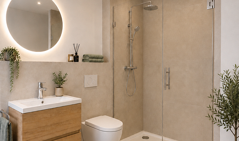 Completely renovated 2-room apartment (KfW70 standard) with kitchen, available for the first time – quiet and energy-efficient.