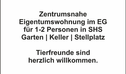 SHS (centrally located): Apartment (built in 2023) on the ground floor | 2.5 rooms, approximately 70 m² | Cellar and garden, optional parking space available.