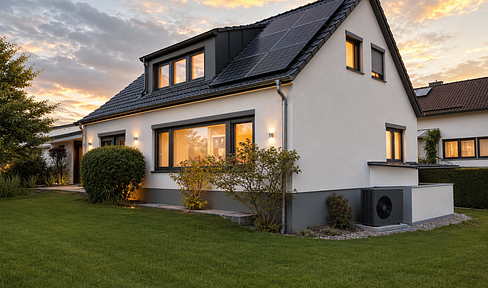 Prime location in Rosenheim-Fürstätt: Just 8 minutes by bike to the train station.