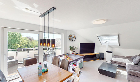 Porsche practically at your doorstep: 3-room apartment with two balconies and a parking space in an underground garage.