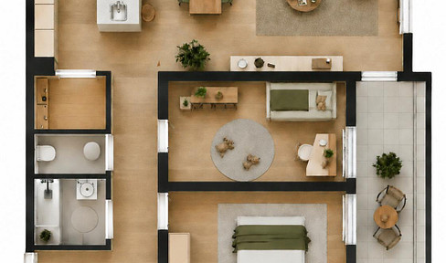 Hochwertige 3-Zimmerwohnung mit Balkon