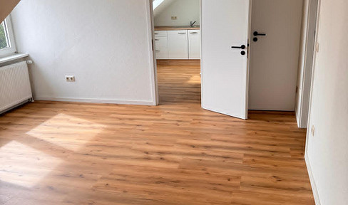 Newly renovated 3-room attic apartment.