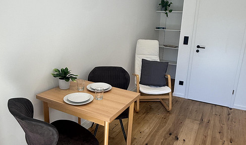 Newly renovated apartment with balcony, fully equipped, and access to a communal lounge (suitable for shared living).