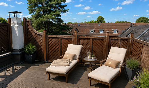 Stylish maisonette apartment with a sunny rooftop terrace in Sterkrade.