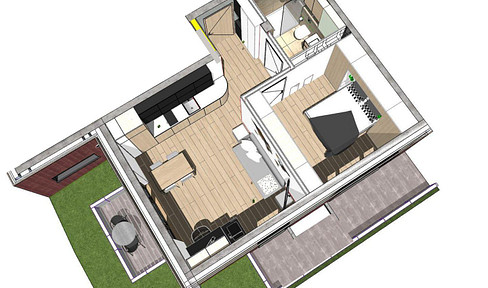 2-Zimmer-WHG komplett ausgestattet, 2-room APP comfortably furnished, Munich Westpark, Metro U6