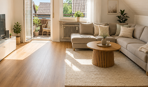 2-room attic apartment with air conditioning.