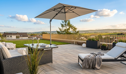 Exclusive Penthouse: Enjoy a bungalow-like feel with stunning panoramic views, a massive terrace, and a garden.