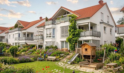 Privat - 3,5-Zimmer-DG-Wohnung mit 21 m² Süd-/West-Dachterrasse in Rutesheim