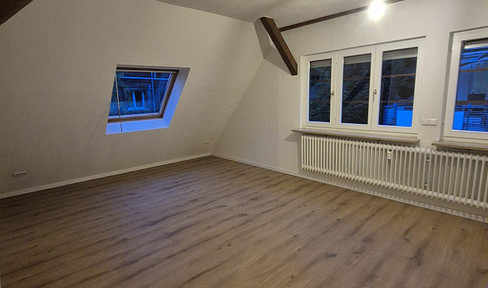 Newly renovated 3-room maisonette apartment with 2 bathrooms and a large balcony – 79 square meters – Available from July 1st.