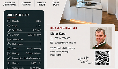 Barrierefreie OG-Wohnung mit 2 flexiblen Grundrissvarianten – 2,5 oder 3,5 Zimmer möglich