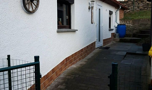 Cozy little house with a small garden and a view of the Mulde river.