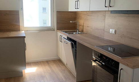 Newly renovated 3-room apartment with fitted kitchen, parking space, and cellar in Bodenheim – available without commission.
