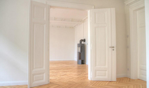Neu sanierte 3,5-Zimmer-Wohnung mit Luxus-Einbauküche, Kamin und großem Balkon
