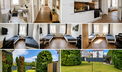 Große möblierte Firmenwohnung | 6 Betten | Garten | WLAN | ab 3 Monaten