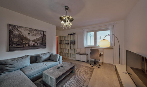 First occupancy after renovation: Bright, 1.5-room apartment in the basement, located in a beautiful residential area.