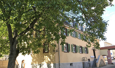 2-room attic apartment with fitted kitchen and renovated daylight bathroom, located in a central area of Ubstadt.